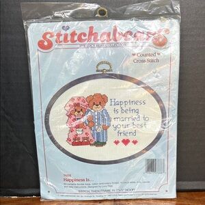 Stitchabears Bear Couple 1988 Vintage Cross Stitch Kit